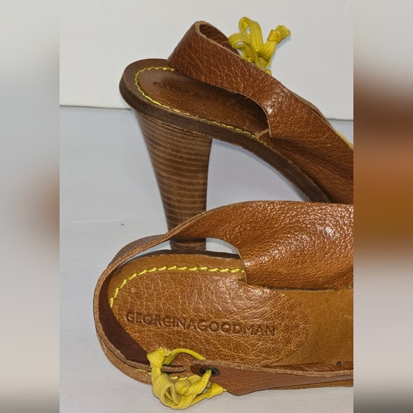 Georgina Goodman Italian Leather Heels w/ties Italian Size 38 US 7.5 - Picture 6 of 7